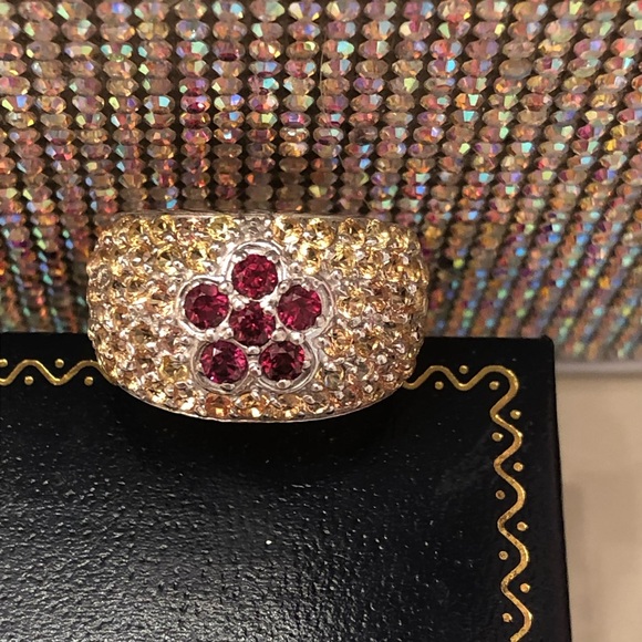 NWOT Sterling Silver Yellow Sapphire & Rhodolite Garnet Ring - Picture 6 of 9